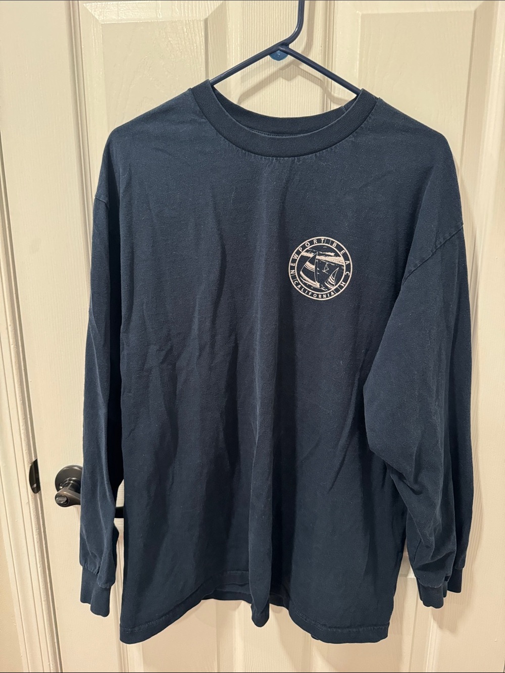 John Galt/ Brandy Melville Long Sleeve Navy Graphic Tee